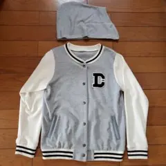 【美品】THE EMPORIUM グレー ホワイト スタジャン L フード付き