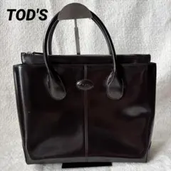 TOD'S トッズ ハンドバッグ ブラウン レザー 本革 イタリア製 茶色のサムネイル