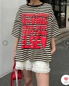 CIAOPANIC チャオパニック スーパーBIGボーダーロゴT Tシャツのサムネイル