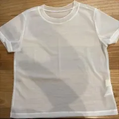シアー素材 クルーネック 半袖Tシャツ ホワイトのサムネイル