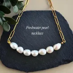 アレルギー対応✧*。 高品質 淡水パールバロック ネックレス シルバー変更可能