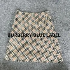 ☆美品☆バーバリーブルーレーベル　ノバチェック柄膝丈スカート　36サイズ