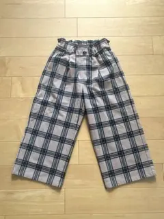 GU キッズ　ロングパンツ　チェック柄　120