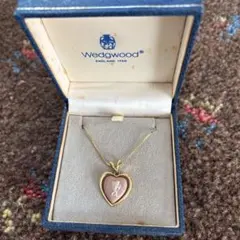 WEDGWOODウェッジウッド ジャスパー ピンク ハート ネックレス ゴールド