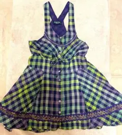 アナスイミニ130 チェック柄ジャンバースカート