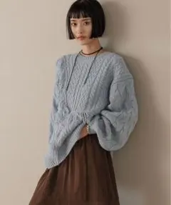 LOWRYS FARM ケーブルフリンジLONG