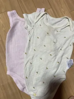 ボディスーツ 2枚セット ピンク ホワイト　80cm