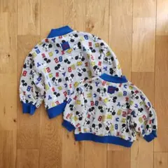 110 90 おそろい ミッキーマウス ディズニー トレーナー 裏毛 兄妹 兄弟