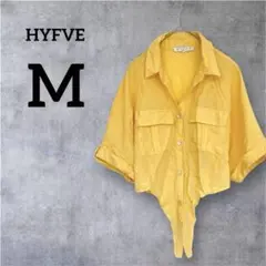HYFVE ハイブ【M】イエロー ショート丈シャツ 半袖 海外古着