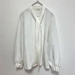 ピエールバルマン 総柄ボウタイブラウス 白 L ポリエステル ブランドロゴ入りのサムネイル