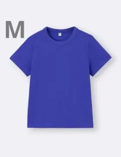 新品★GU★コットンスムースクルーネックTシャツ　ブルーM