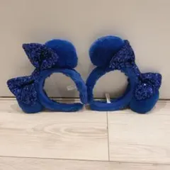 2個　ロイヤルブルー カチューシャ　ファー　ミニー　ディズニー パルパルーザ