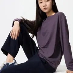 UNIQLO - Lサイズ パープル 長袖トップス