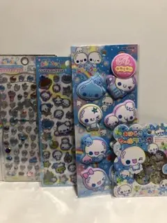新品　ぷくぷくあわわちゃん4点セット　もーっともっちりシール　おはじきシール