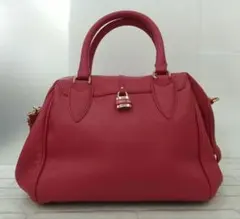 G484　サマンサベガ　2way　ハンドバッグ　ショルダー付き　ピンクレッド