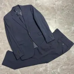 BEAMSHEART ストライプ セットアップ スーツ ネイビー 46 L相当