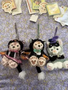 未使用　ダッフィー　シェリーメイ　ジェラトーニ　ぬいば＆ぬいスト　ハロウィン ぬいぐるみストラップ ハロウィン2015ダッフィー シェリーメイ
