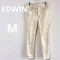 希少✨EDWIN 【M】クリーム色 スキニーパンツ　デニム　エドウィン