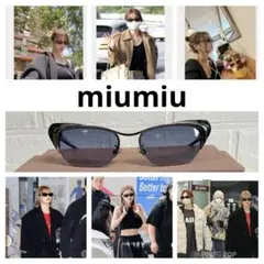 極美品✨】miu miu ミュウミュウ ハート サングラス 黒 金SMU54R