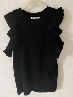 SNIDEL プリーツラッフルスリーブニットプルオーバー