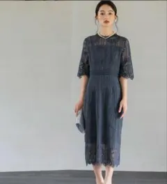 新品タグ付きDRESS + チャコールグレーパーティドレス　Mサイズ