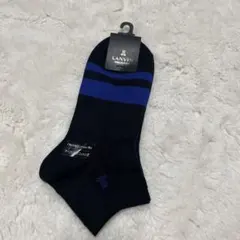 新品未使用　LANVIN ネイビー ブルー ストライプ ソックス 25-27cm