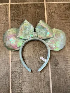 水色 ミニー型カチューシャ ラメ入り