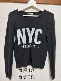キッズH&M NYCプリント長袖セーター