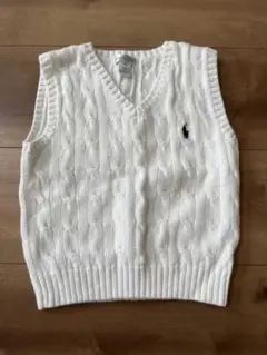 ラルフ・ローレン ケーブルニットベスト 90