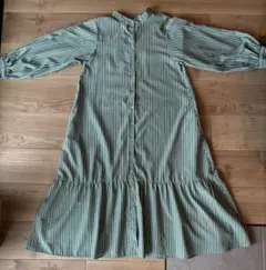 ストライプ長袖ワンピース