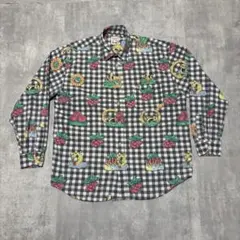 sixty イタリア製　ヴィンテージ　長袖シャツ　アニマル　総柄　チェリー