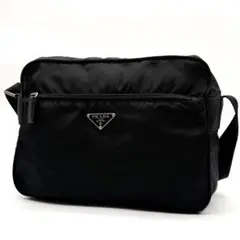 美品✨プラダ ショルダーバッグ カメラバッグ ナイロン 三角ロゴ ブラック