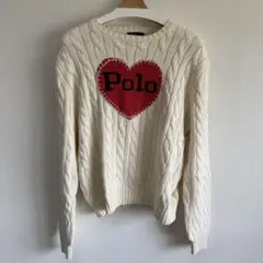 希少 美品 POLO RALPH LAUREN ハート ケーブルニット セーターのサムネイル