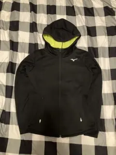Mizuno フード付きジャケット ブラック/ライム