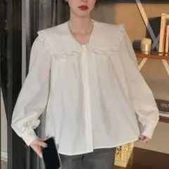 襟 ブラウス フリル シャツ トップス
