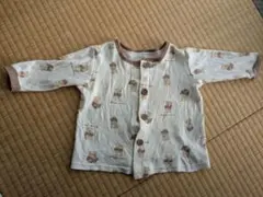 ベビーパジャマ クリーム色 動物柄　80