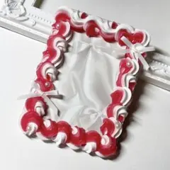 トレカケースデコホイップデコB8平成女児 シンプル 白 赤 ミックス