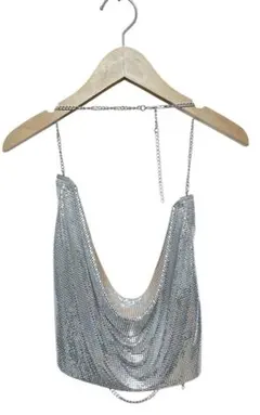 H&M DIVIDED シルバー メタリックビスチェ XS/S