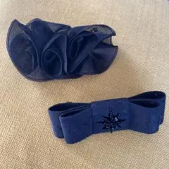 ブラック系　ヘアバレッタ　ヘアアクセサリーセット