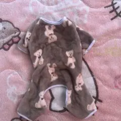 クマ柄フリース犬服 Mサイズ