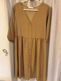 chocol raffine ストライプ 七分袖ワンピース