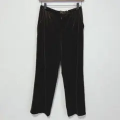 Lillian【13】ベルベットストレートパンツ♡ブラウン♡ウエストゴム♡XL