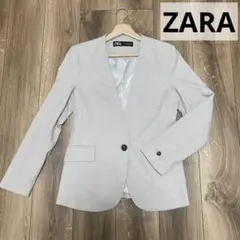 即購入OK ZARA ベージュ ノーカラージャケット 入園式　入学式　スーツ　M