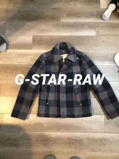 G-STAR RAW ジースターロウ　ウール　ライダース　ブロックチェック　刺繍