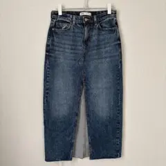ZARA ザラ デニムロングスカート スリット カットオフ Ｓ
