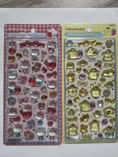 ハローキティ ポムポムプリン ボンボンドロップシール 2セット