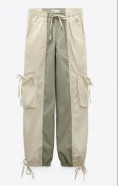 【新品】タグ付き ZARA バイカラー カーゴパンツ パラシュートパンツ XS