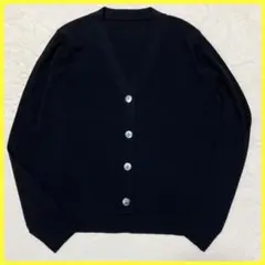 未使用級 SOEJU Vネック ショート ニット カーディガン 黒 F シェル