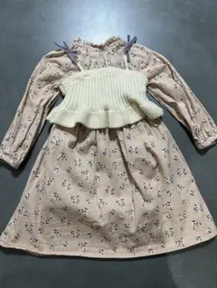 petit main 花柄 110cm ワンピース　綿100%