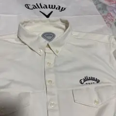 極美品サイズL/Callaway春秋/快適ストレッチ/長袖BDポロシャツ